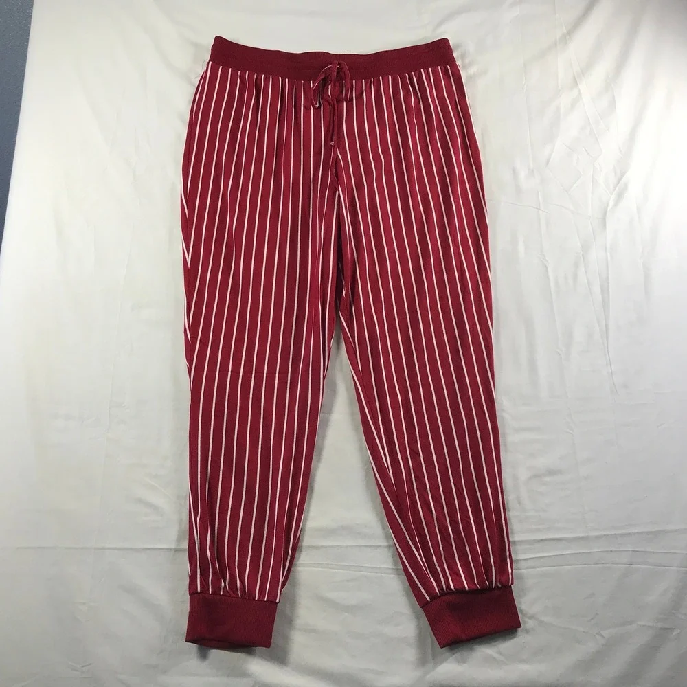 Maurices Sleep Womens Large Red I Am The Gift Pajama Set Striped Jogger 214036Y